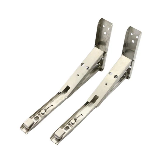 Відкидний механізм столика із нержавіючої сталі ZUOGANG Fold Bracket F14 - 34cm (Slim) Сріблястий (2 шт) - Фото 5 Відкидний механізм столика із нержавіючої сталі ZUOGANG Fold Bracket F14 - 34cm (Slim) Сріблястий (2 шт) - зображення 5