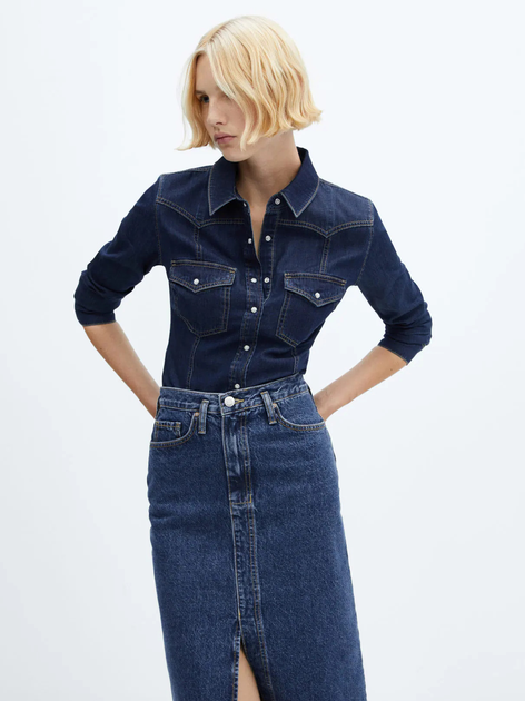Акція на Сорочка джинсова жіноча Mango Jordan 57045991-TS XS Синя від Rozetka