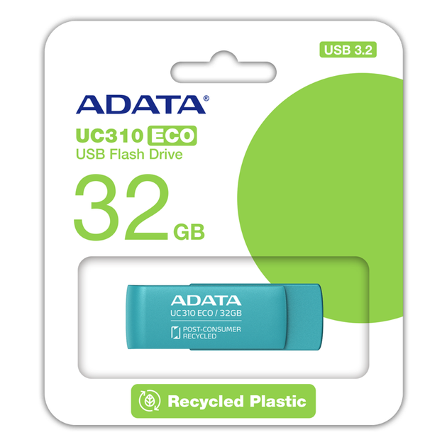 Флеш-накопичувач A-DATA USB 3.2 UC310 Eco 32Gb Green (UC310E-32G-RGN) - изображение 8