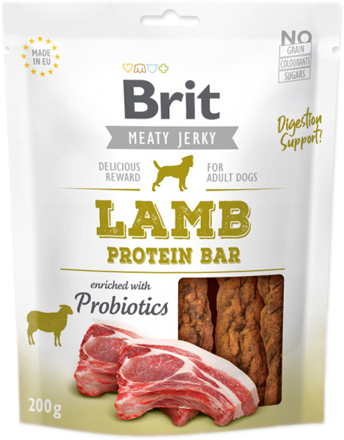 Przysmak dla psów Brit Jerky Lamb Protein Bar - Jagniecina 200 g (8595602543717) - obraz 1