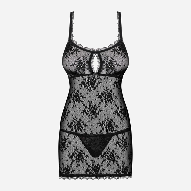 Komplet (babydoll + stringi) Obsessive Behindy S/M Czarny (5901688223611) - obraz 5