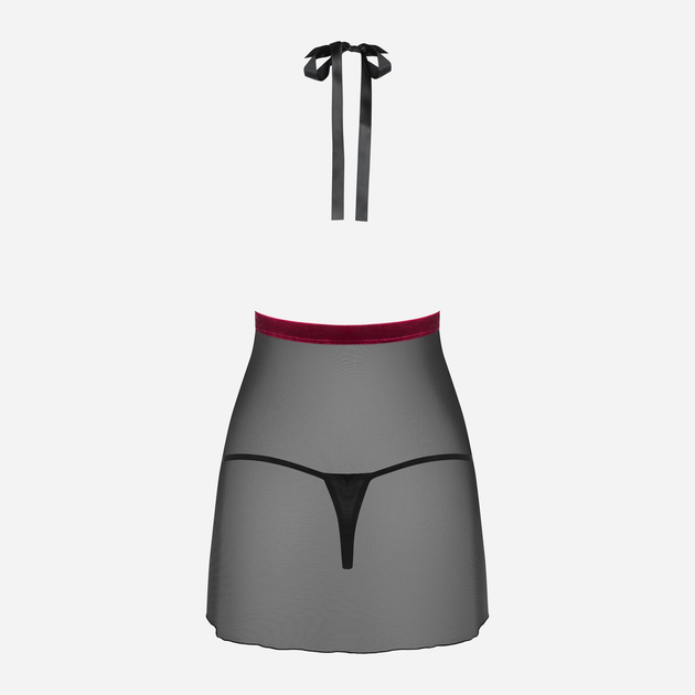 Комплект (пеньюар + трусики-стрінги) Obsessive Rossita S/M Чорний (5901688229132) - зображення 6