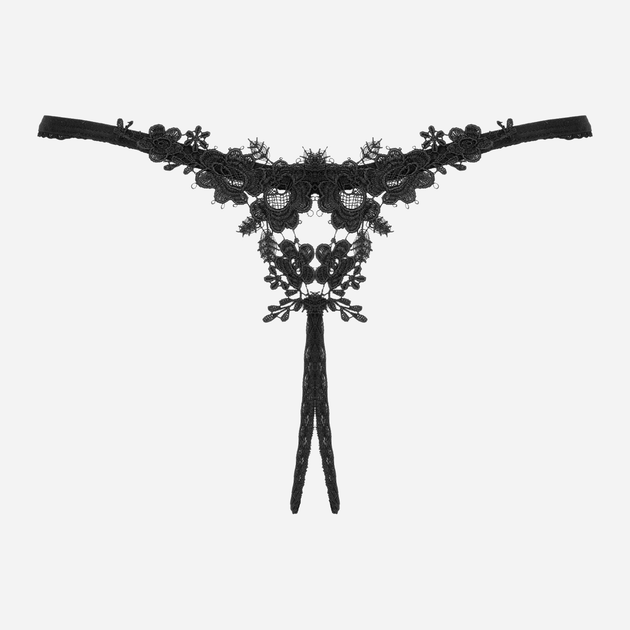 Stringi otwarte Obsessive Celia Noir M/L Czarne (5901688252871) - obraz 6