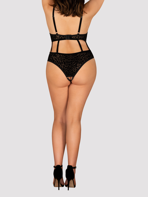 Боді Obsessive Jagueria 6XL/7XL Чорне (5901688234952) - зображення 4