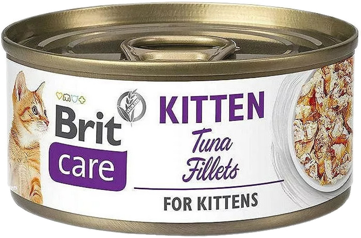 Вологий корм для кошенят Brit Care Cat CF Філе тунця 70 г (8595602545544) - зображення 1