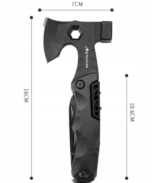 Мультитул JB Tacticals Сокира16 в 1 Черный - изображение 3