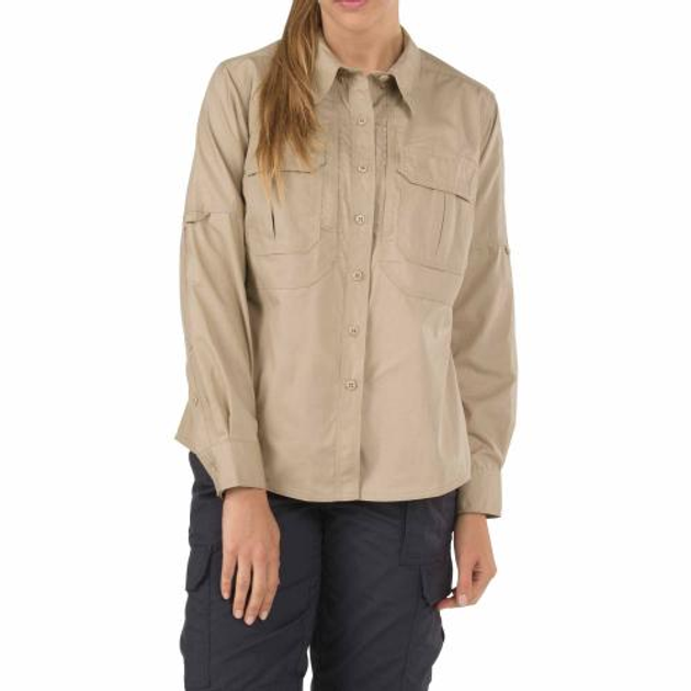 Сорочка жіноча 5.11 Women's TACLITE Pro Long Sleeve Shirt 5.11 Tactical TDU Khaki, XS (Хакі) Тактична - зображення 1