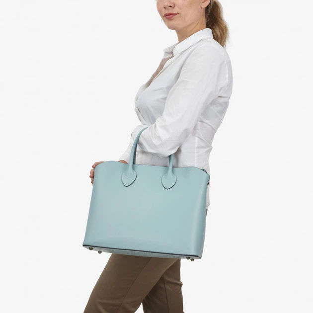 Сумка женская кожаная тоут средняя Regina Notte Tote 01387_m Голубой - Фото 2 Сумка женская кожаная тоут средняя Regina Notte Tote 01387_m Голубой - изображение 2