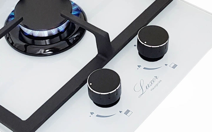 Варочная поверхность газовая Luxor PGM WH 320 Black Ultra White + подставка Wok в подарок белый - Фото 7 Варочная поверхность газовая Luxor PGM WH 320 Black Ultra White + подставка Wok в подарок белый - изображение 7
