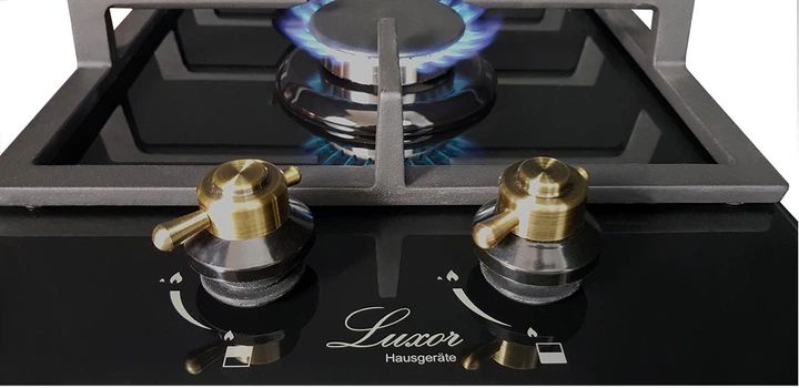 Варильна поверхня газова Luxor PGM 320 Rustik Turbo + підставка Wok у подарунок чорний - Фото 5 Варильна поверхня газова Luxor PGM 320 Rustik Turbo + підставка Wok у подарунок чорний - зображення 5