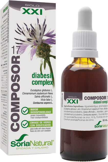 Suplement diety Soria Composor 17 Diabesil ComplexSiglo XXl 50 ml (8422947152178) - obraz 1