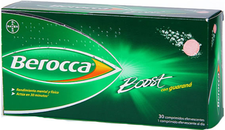 Вітаміни та мінерали для енергії Berocca Boost 30 розчинних шипучих таблеток Guarana (8470001556776) - зображення 1