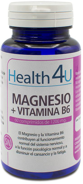 Witaminy H4u Magnez Witamina B6 60 tabletek 1200 Mg (8436556086311) - obraz 1