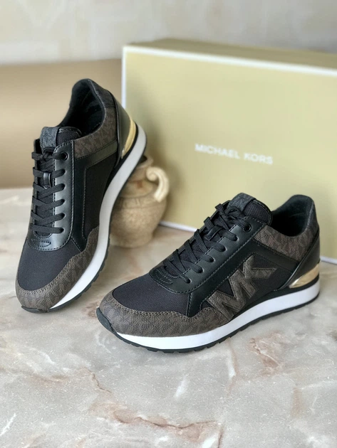 Кроссовки Michael Kors Maddy Mixed-Media Trainer черные 38