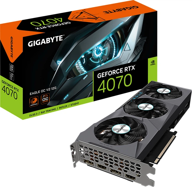 Відеокарта Gigabyte PCI-Ex GeForce RTX 4070 EAGLE OC V2 12GB GDDR6X (192bit) (2505/21000) (2 x HDMI, 2 x DisplayPort) (GV-N4070EAGLE OCV2-12GD) - зображення 9