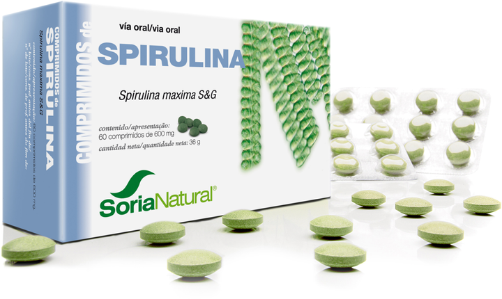 Suplement diety Soria Spirulina 60 tabletek (8422947094188) - obraz 1