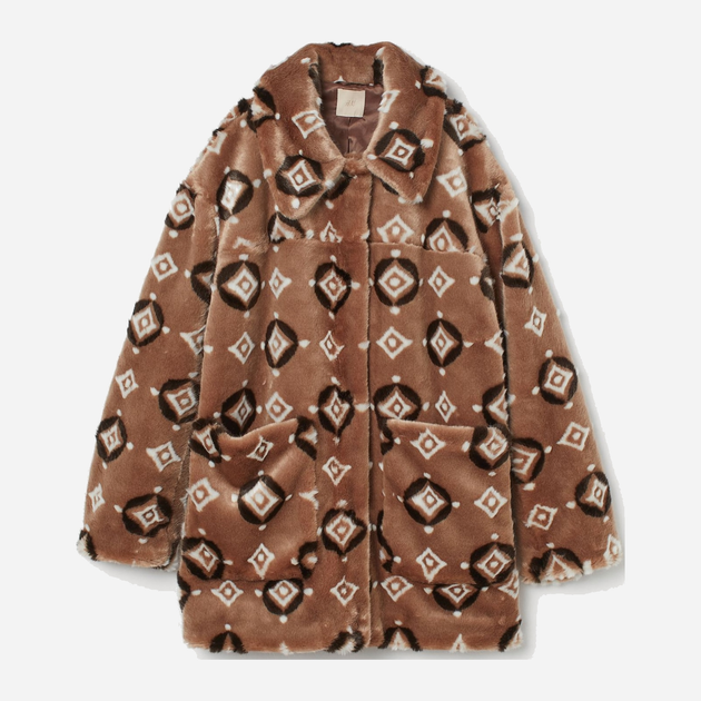 Эко шуба женская H&M 0844287 XS Коричневая (7000000000520) 