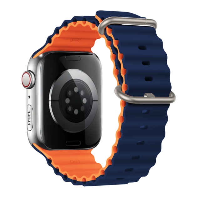 Силиконовый ремешок Fruct Ocean для Apple Watch 42/44/45/46/49 mm Navy Orange - изображение 2