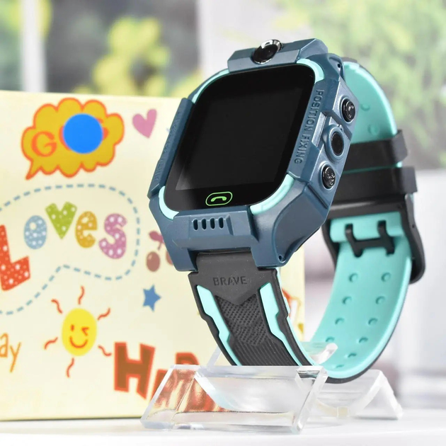 Детские смарт часы Smart Watch Q19 с СИМ картой /LBS/SIM/ Бирюзовые ...
