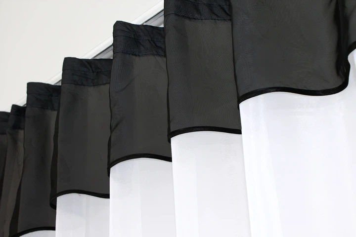 Гардина арка на кухню VR-Textil № 110к белый с черным 270х170 см (52-0316) - изображение 3
