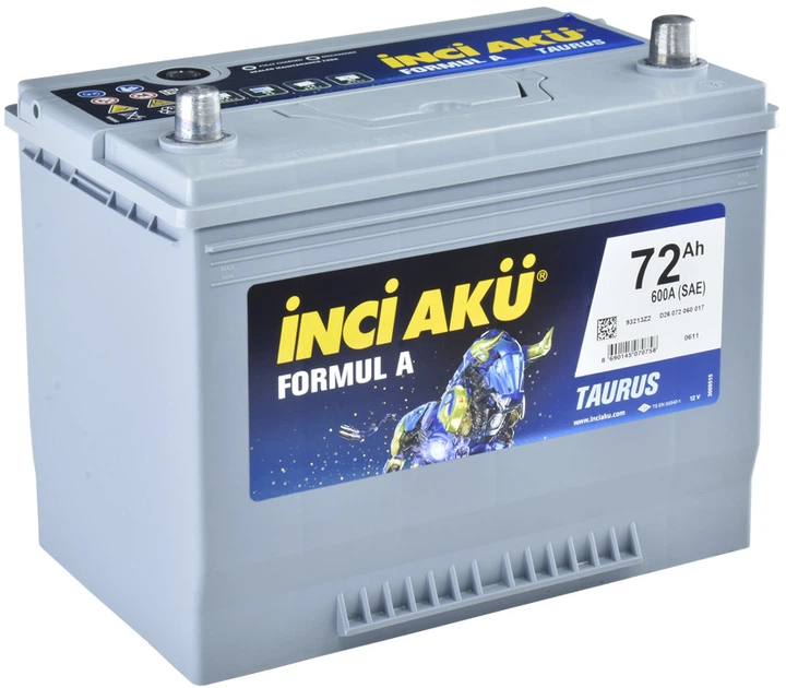Аккумулятор INCI AKU FormulA Asia 72 А/час 600 A R+ (-/+) (D26 072