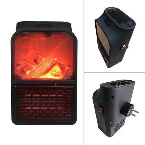 Портативный обогреватель тепловентилятор электрокамин Flame Heater с пультом 900 Вт Black - изображение 3