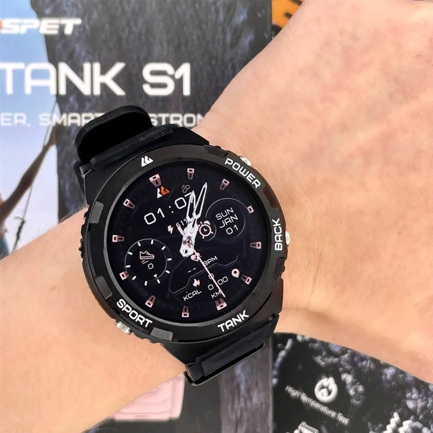 Смарт-годинник Kospet Tank S1 Black (1077-0244) - Фото 15 Смарт-годинник Kospet Tank S1 Black (1077-0244) - зображення 15