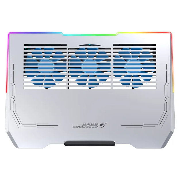 Підставка для ноутбука з охолодженням VHG K42 з RGB-підсвічуванням Laptop Cooling Pad, Silver - изображение 3