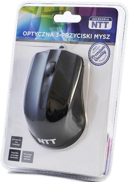 Mysz NTT USB Czarny (NTT-MUS-3B-01) - obraz 2