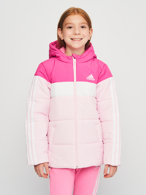 Акція на Дитяча куртка демісезонна для дівчинки Adidas Essentials Jk Pad Jkt IL6085 110-116 см Preloved Fuchsia від Rozetka