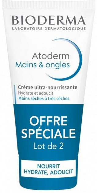 Cream Bioderma Atoderm Mains & Ongles Ultra Repair 2 x 50 ml (3701129806562) - obraz 1