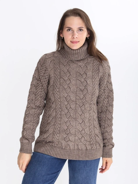 Свитер женский бежевый шерстяной с горлом 230-523-1-3-w XL от продавца ...