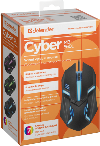 Миша Defender Cyber MB-560L USB Black (52560) - зображення 3