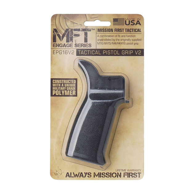 Ручка пістолетна MFT Engage Pistol Grip для AR-15 / M16 / M4 / HK416 - 15° Angle - Чорна - EPG16V2-BL - зображення 2