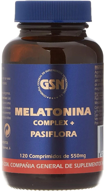 Suplement diety Gsn Melatonina Complex + Pasiflora 120 tabletek (8426609020478) - obraz 1