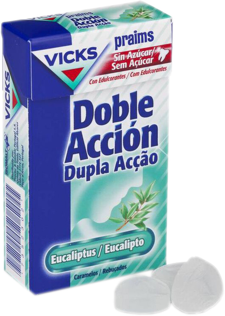 Льодяники для горла Vicks Praims Doble Accion Евкаліпт 40 г (8470003335591) - зображення 1