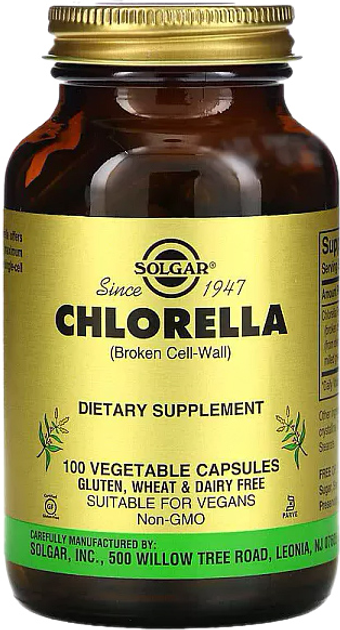 Харчова добавка Solgar Chlorella 520 мг 100 капсул (33984038189) - зображення 1