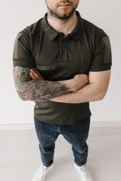 Мужская тактическая футболка поло хаки армейская XL - изображение 2
