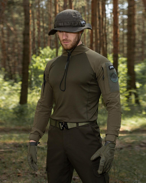 Чоловіча тактична сорочка Убакс хакі під шеврони армійська L - зображення 1