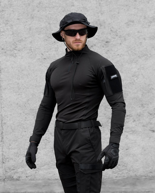 Мужская тактическая рубашка Убакс черный под шевроны армейская XXL - изображение 1