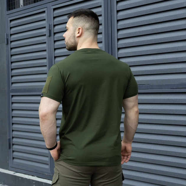 Мужская тактическая футболка хаки под шевроны армейская M - изображение 2