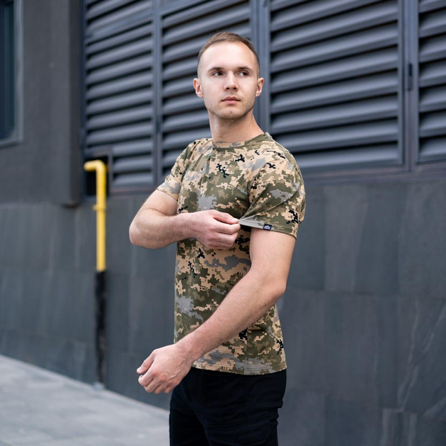 Чоловіча піксельна футболка армійська бавовняна хакі XL - зображення 2