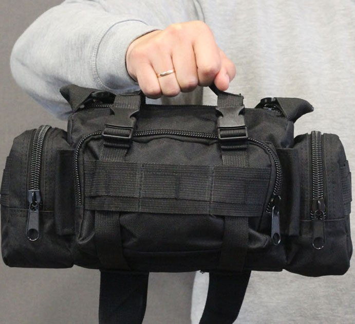 Тактична сумка підсумок на пояс Tactic нагрудна сумка через плече 5 л Чорна (104-black) - зображення 2