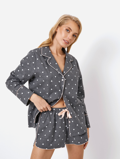 Піжама (сорочка + шорти) Aruelle Joy pajama short XL Сіра (5905616143323) - зображення 1