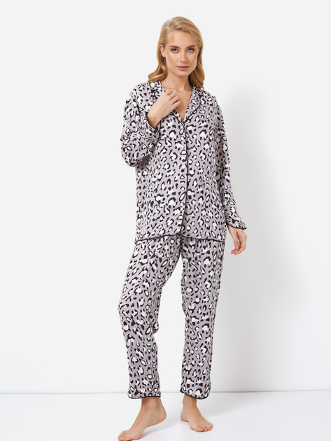 Піжама (сорочка + штани) Aruelle Valencia pajama long XL Сіра (5905616144344) - зображення 1