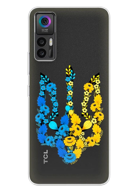 TCL 30 / TCL 30 5G / TCL 30 Plus 5G прозорий силіконовий чохол iSwag з українським дизайном - Герб України в кольорах (ISTCL3083) - Фото 1 TCL 30 / TCL 30 5G / TCL 30 Plus 5G прозорий силіконовий чохол iSwag з українським дизайном - Герб України в кольорах (ISTCL3083) - зображення 1