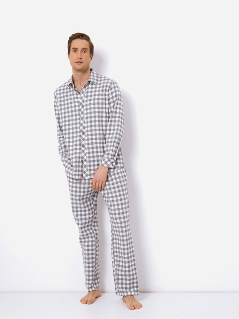 Піжама (сорочка + штани) чоловіча бавовняна Aruelle Samuel pajama long L Сіра (5905616145334) - зображення 1