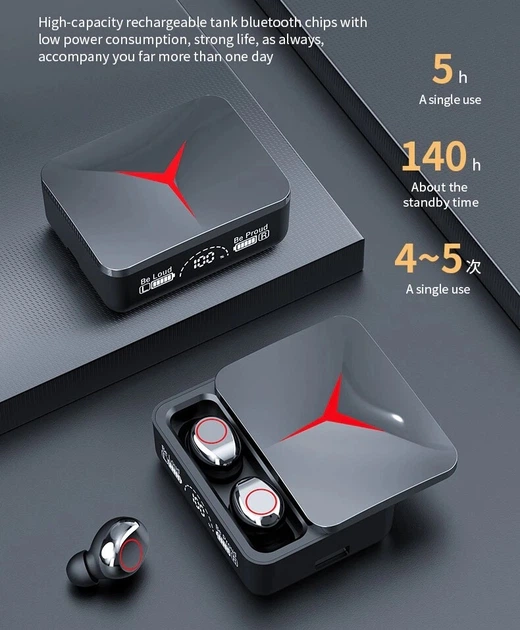 Бездротові Bluetooth навушники TWS M90 чорні - зображення 4