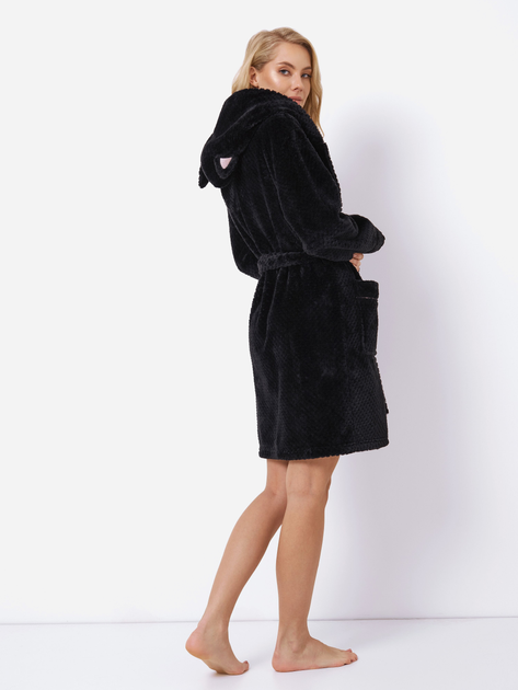 Халат жіночий Aruelle Dionella bathrobe M Чорний (5905616140698) - зображення 2