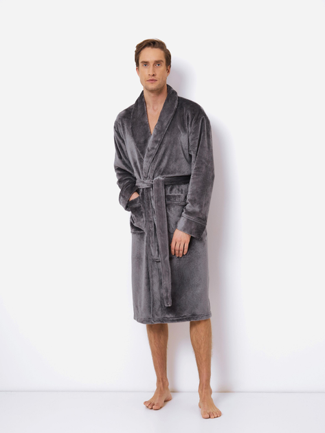 Халат чоловічий з велсофту теплий Aruelle Henry bathrobe XL Сірий (5907479343025) - зображення 1